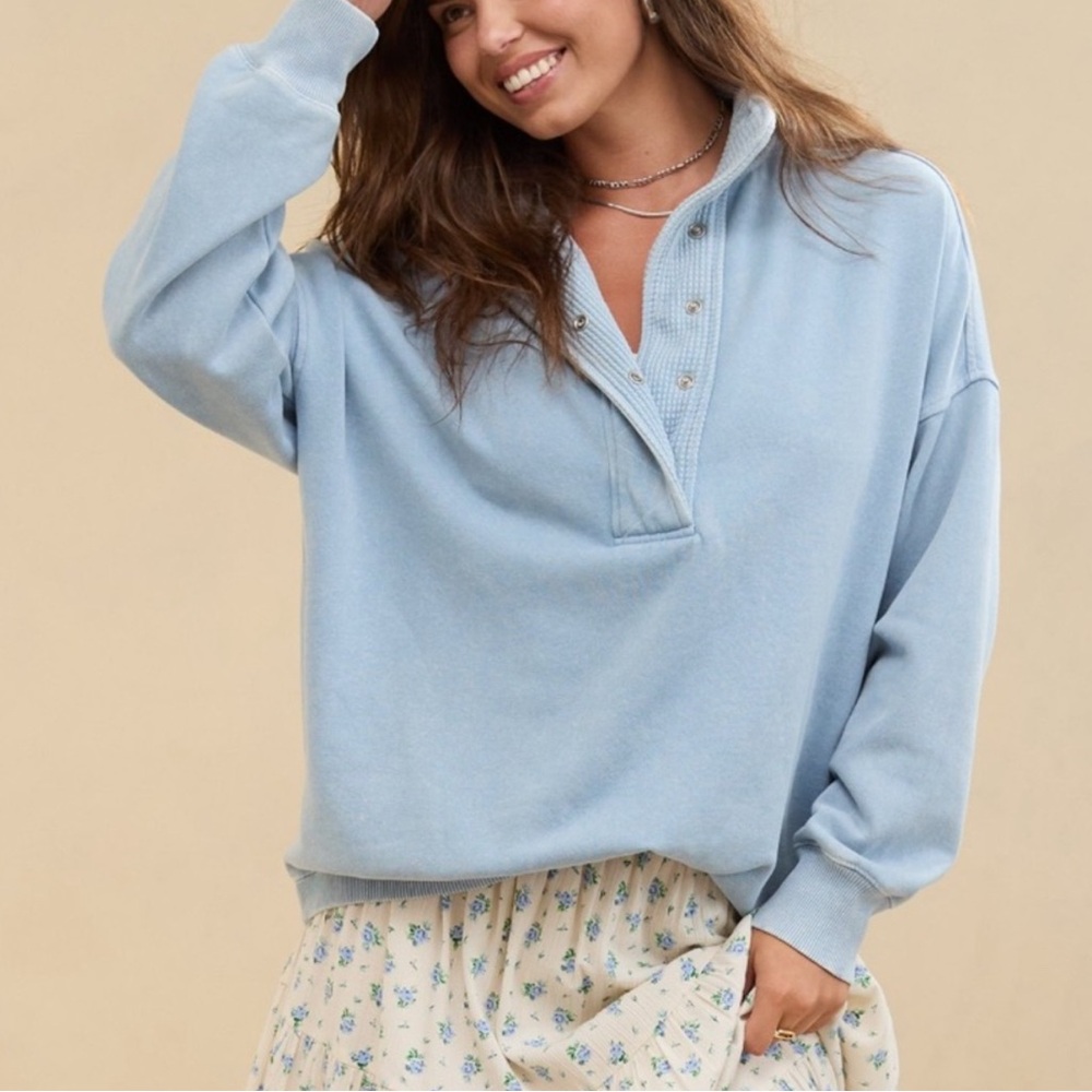 Aerie Light Blue Pullover Sweatshirt